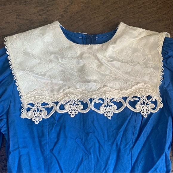 Vintage Jessica McClintock Gunne Sax Bib Dress - Picture 4 of 13